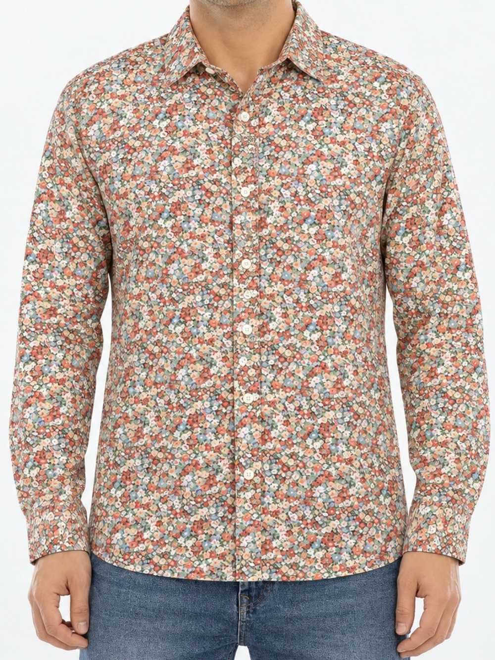 Club Monaco Dan Flashes Inspired Ditsy Floral Slim Fit Cotton Shirt Size M